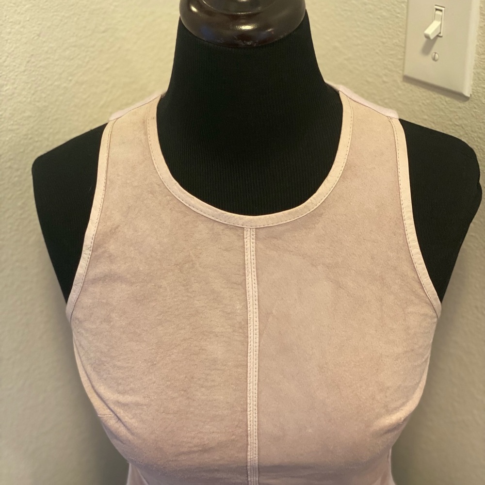 BAILEY 44 Orchid Lilac Lavender Leather Kelly Tank Top Suede XS $198 - Picture 6 of 10